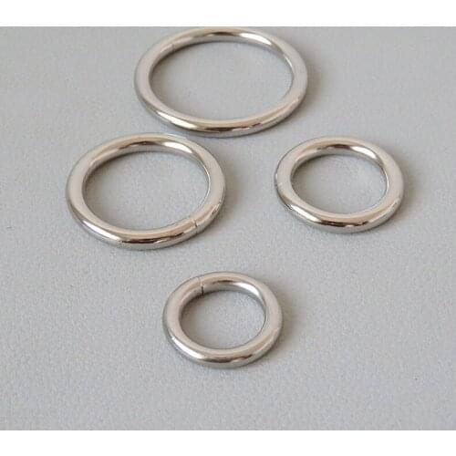 50Pcs Metal Welded O Ring Buckle Clasp 15mm 20mm 25mm 32mm For Bag Backpack Accessory Straps Belt Loop Pet Dog Harness Hardware