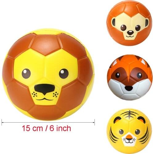 6 Inch Fidget Toys Popit PU Anti-stressFootball Childrens Toy Ball Foam Pu Sponge Solid Outdoor