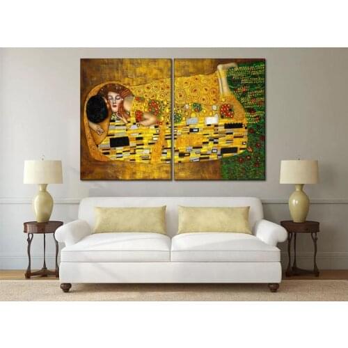 Abstract Canvas Wall Art Sleeping Woman Kiss Indoor Decor