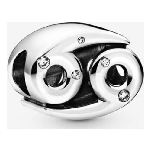 Fits Pandora Bracelet 925 Sterling Silver Sparkling Cancer Zodiac Charm Beads for Jewelry Making Women Girl DIY Gift Bijoux