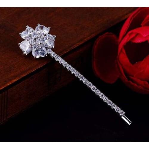 Peony Flower Classic Fashion AAA Cubic Zircon Stone Hairpin for Women Gift
