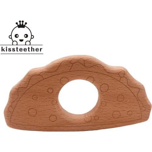 Beech Tent Shape Wooden Teether Customizable Baby Teether Diy Teething Necklace BPA Free Food Grade Teether Pendants