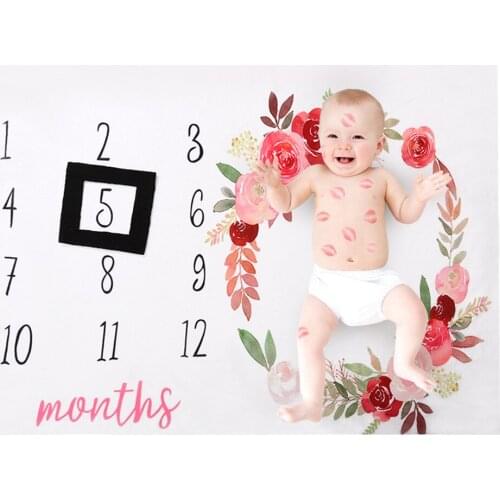 Baby Garland Pattern Baby Photography Props Cotton Swaddling Creative Baby Bath Towel 100*120CM