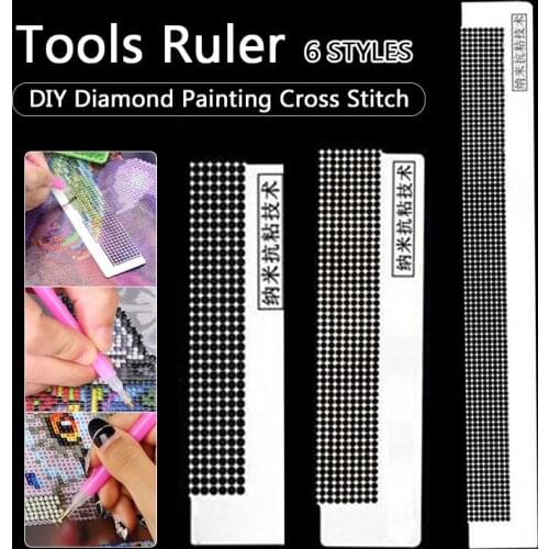 DIY Diamond Painting Cross Stitch Tools Ruler Drawing Square Round Diamond Embroidery Accessory Stainless Steel Accessory