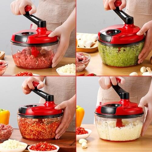 Household Hand Blender, Chopped Vegetables, Stir Meat and Cut Vegetables Food Chopper Hand Pull Food Chopper