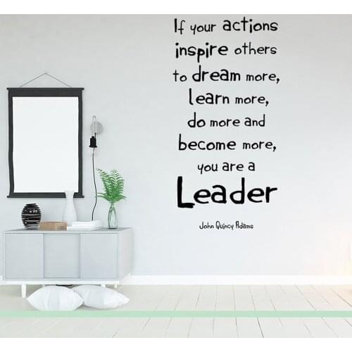 John Quincy Adams Quote Vinyl Wall Decals If your actions inspire others to dream more you are a leader Wall Saying Sticker D703