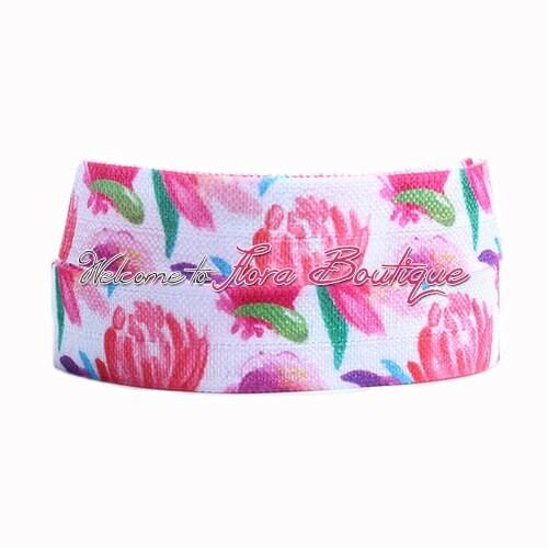 FLRA ElasticNew watercolor floral fold over elastic foe for adult headwear