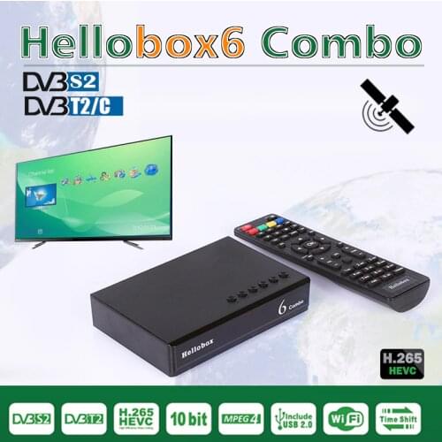 Hellobox6 DVB-T2 Satellite TV Receiver Free IPTV Combo Decoder H.265 HEVC Satellite Receiver 10bit Support APP Play TV DVB S2X