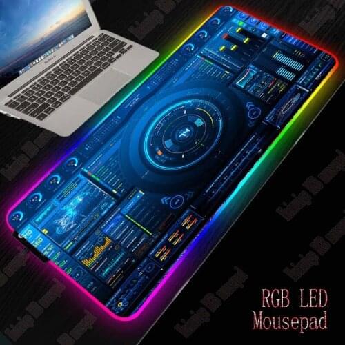 Dj Controller Gaming RGB Large Mouse Pad Gamer Big Mouse Mat Computer Mousepad Led Backlight XXL Mause Pad Keyboard Desk Mat