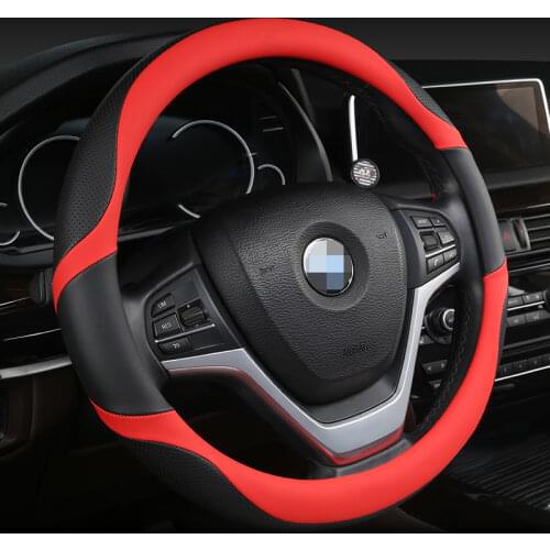 Microfiber Leather Braiding cover on the Steering Wheel Cover 38CM Car styling universal Leather Steering Wheel Cover