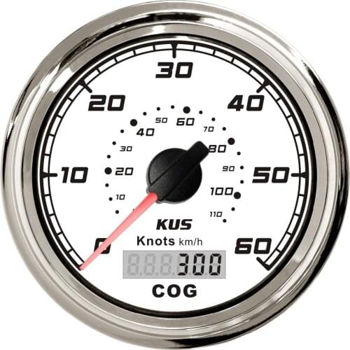 KUS 85mm GPS speedometer 60 KNOTS with mating antenna