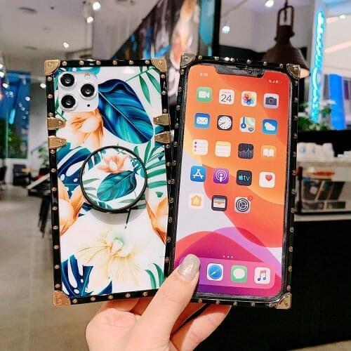 Diamond Stand Square Case For Sumsung A71 A51 S10e M30S A20S A10S A750 A70 A50 S20 Ultra S20 Plus J6 Prime A71 5G A51 5G Cover