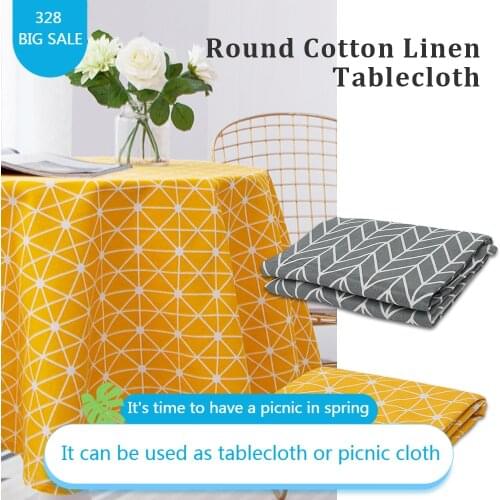 Linen table cloth rectangular tablecloth for table modern home decorative dinning table cover red round tablecloth Picnic Cloth