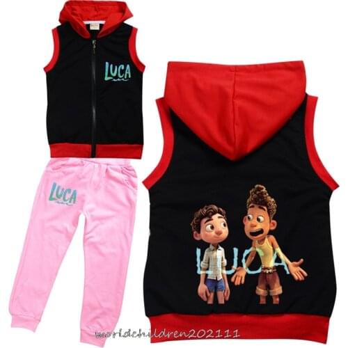 Luca clothing boys sport suit for children coat pant trousers outerwear girls jacket Autumn Hoodies Vest tshirt 2pcs