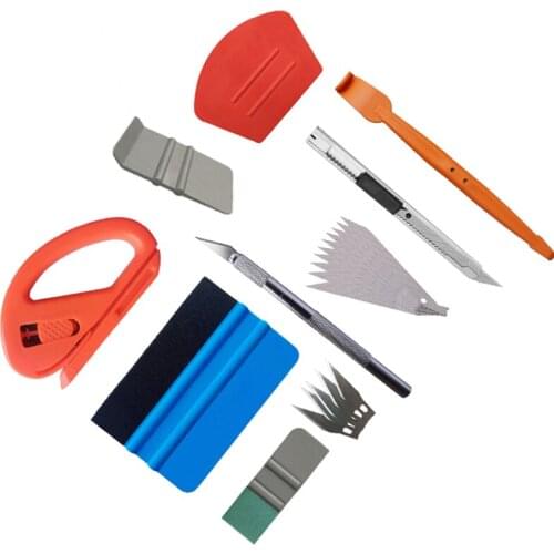 Vinyl Wrap Magnet Squeegee Art Knife Sculpture Cutter Window Tint Corner Scraper Sticker Application Tool Car Wrap Set K130