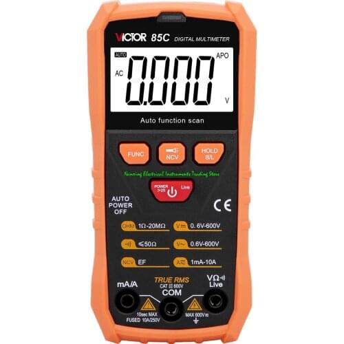 VICTOR VC85C/ VC85D True RMS 600V/10A Multimeter Intelligent Multi-Purpose Meters Automatically Identify Functions NCV Live