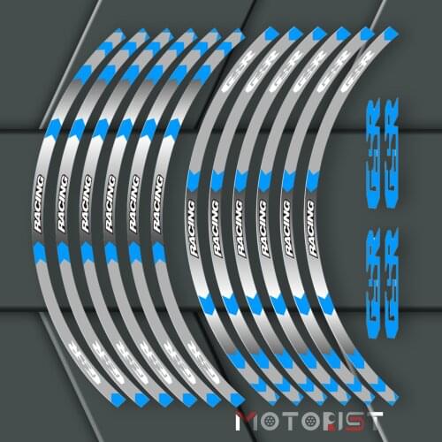 A set of 12pcs high quality motorcycle wheel decals waterproof Reflective stickers rim stripes For Suzuki GSR