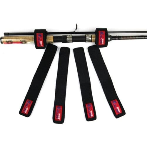 Pack of 4 Piece Fishing Rod Pole Belts Cable Tie Strap Stretchy Finishing Rod Holders tackle Accessories
