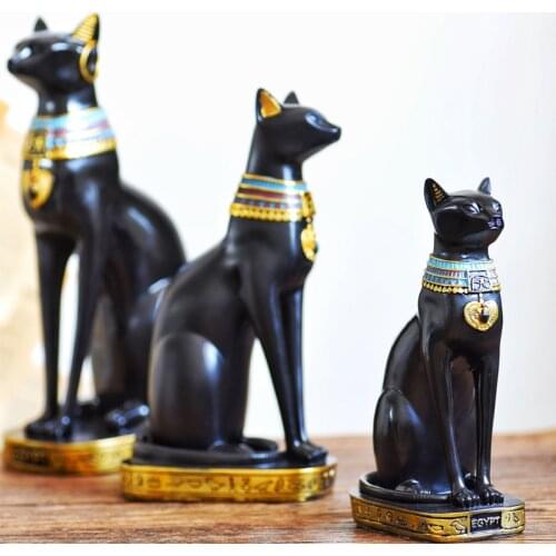 Retro American Egyptian Cat Set Left Decoration Guardian Living Room Hallway Decoration