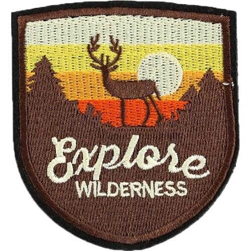 Explore Wilderness Wild Survival Motif Decal Clothing Apparel Iron on Epaulet Patch for Apparel Garment DIY Stripe Appliques