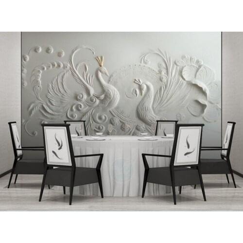 Bacaz Double Peacock Murals 3d Wall Mural Wallpaper for Dinning Room Background 3d wall photo murals Wall paper 3d Wall sticker