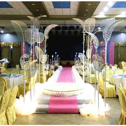 New Wedding Props Iron Banana Tree Leaf Free Size Road Lead Wedding Stage Layout Background T Station Decoration