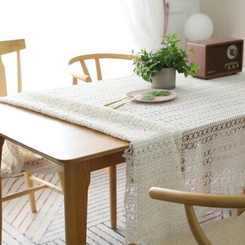 Pastoral Crochet Lace Tablecloth Rectangular Tablecloths Towel Hollow Table Cloth TV Cabinet Cover Cloth For Decoration