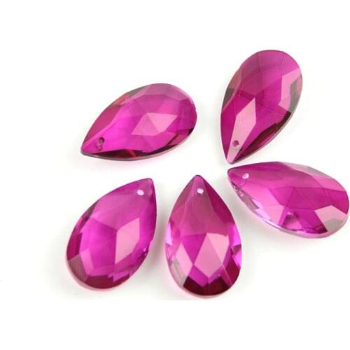 38mm-76mm Fuchsia Mesh Shape Crystal Chandelier Pendants Parts Beads Hanging Crystals For Chandelier