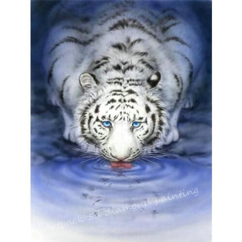 Full square 5d tiger diy diamond painting animal pattern rhinestone 3d resin round drill mosaic wall sticker