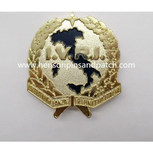 Custom 3D gold metal soft enamel tie clip for IVRI