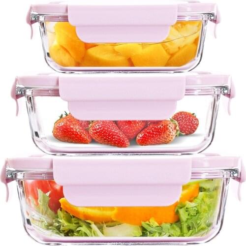 Lunch Transparent Glass Lunch Box Microwave Oven Can Heat Fruit Lunch Box Refrigerator Fresh Box Office Lunch Box