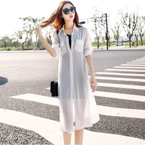 Plus Size XXXL Spring Summer Oversize Long Cardigan Chiffon Women Boho Shawl Sunscreen Streetwear Ladies Elegant Coat Outwear
