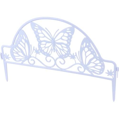 Garden Fence Lawn Terrace Protection Rail White Paddle Edge Landscape Long Outdoor Wrought Iron Style Border Decorative Frame