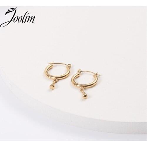 Tarnish Free PVD Gold Finish Symple Drop Shape Earring Stainless Steel Tarnish Free Gold Jewelry Wholesale