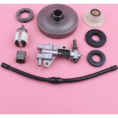 Clutch Sprocket Rim Drum Oil Pump Worm Gear For Chinese 4500 5200 5800 45cc 52cc 58cc Oil Seal Fuel Filter Line Chainsaw Part