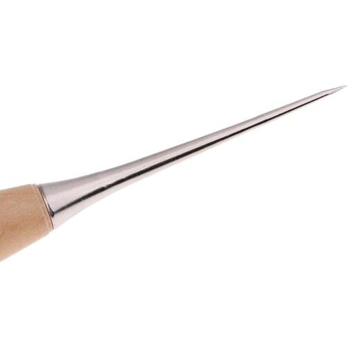Wood Handle Awl Craft Punching Hole Tool Cloth Scratch Awl Repair Tool DIY