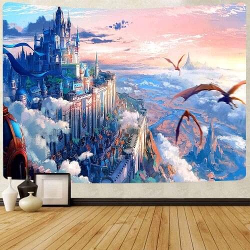 Fairy Tale Castle Tablecloth Cartoon Art Décor