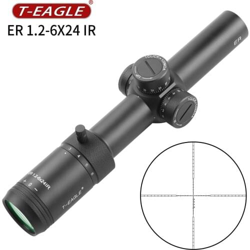T-EAGLE Tactical Rifle Scope Airsoft Pistol For A Rifle Optische Collimator Gun Sight Rood Groen Licht Er1.2-6X24IR hk black
