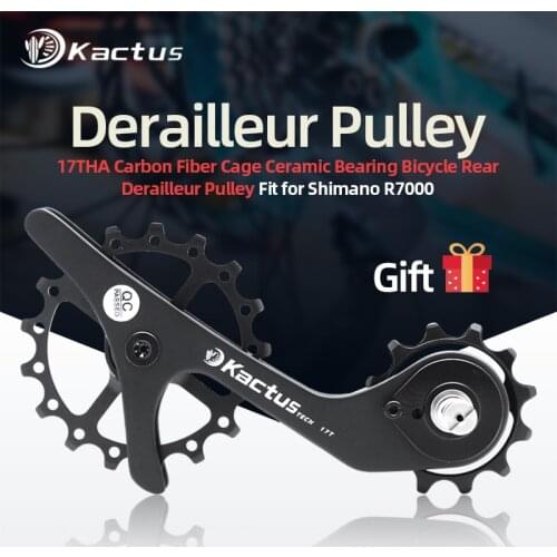 Bicycle Rear Derailleur Pulley 17THA for Shimano R7000 Bike Equipment 12T+17T Titanium Alloy Shaft Cassette Kit Ceramic Bearing