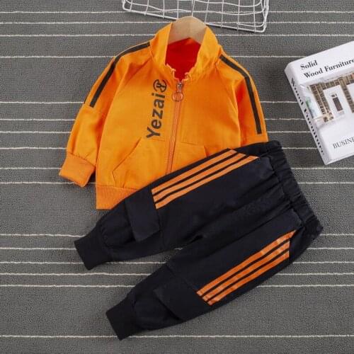 Boy Spring Clothes 2021New Childrens Clothing Girl Autumn Suit Long-sleeved Zipper Cardigan Sports and Leisure Kids 2-piece Set