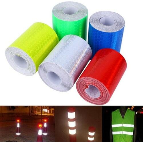 5x100cm Car Reflective Sticker Warning Safety Car Decoration Reflector Protective Strip Film Tape For Auto Motorcycle Sticker