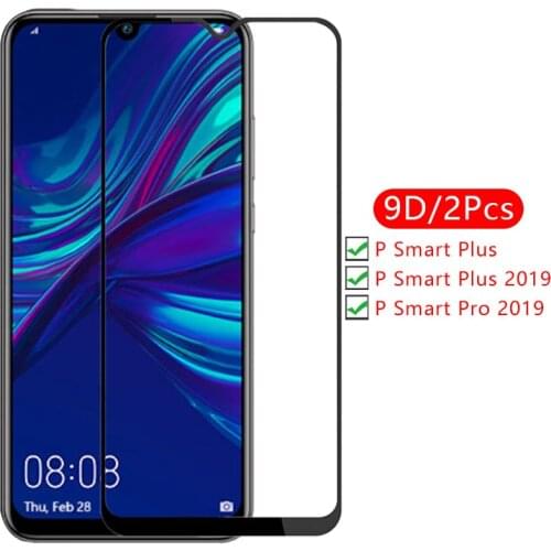 9d protective tempered glass for huawei p smart plus 2018 pro 2019 screen protector on the huwei hawei huawe huawi huawey psmart