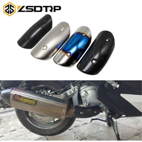 ZSDTRP Carbon Fiber/Stainless Steel Motorcycle Exhaust Mid Link Pipe Protector Heat Shield Cover
