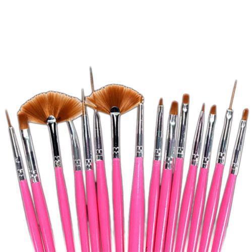 15 Pcs Set Pink Nail Art Paint Dot Draw Pens Brushes for UV Gel DIY Decoration Tool Manicure Pen Tool Nail Art easy to use