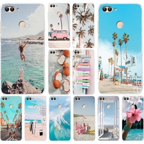 36 alifornia trees Beach Surf Trave Soft Silicone Tpu Cover phone Case for huawei y5 y6 Prime y7 P Smart 2018 2019 Nova 2i 3i 3
