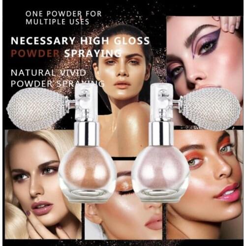 4 Colors Bulb Shape Glitter Shimmer Liquid Highlighter Illuminator Glow Diamond Shine Highlight Face Body Makeup Spray Glossy
