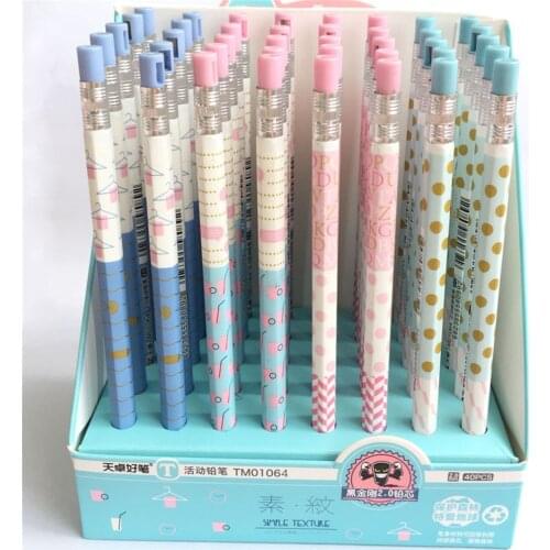 4pcs Kawaii Colored Dot Mechanical Pencil Student Learning Pencil Cute Stationery Office Supplies Mechanical Pencil