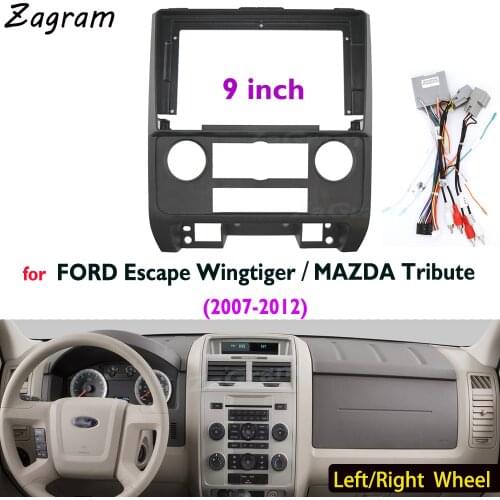 9 Inch Car Fascia for FORD Escape Wingtiger / MAZDA Tribute 2007-2012 Video Panel Player Audio Dashboard 2 Din Frame
