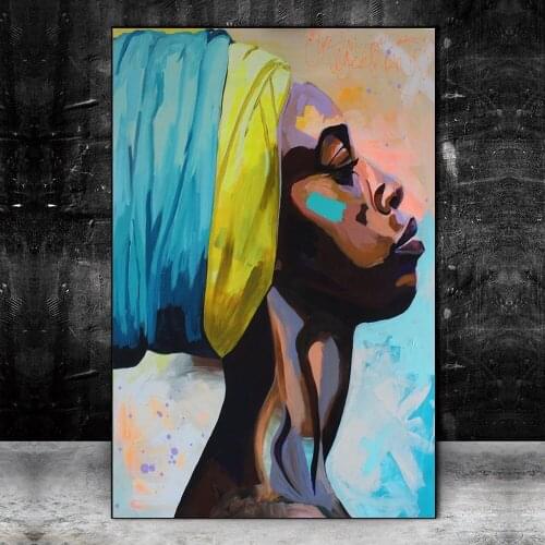 African Woman Abstract Canvas Paintings On the Wall Art Posters And Prints Portrait Of Black Woman Canvas Art Picture Home Decor