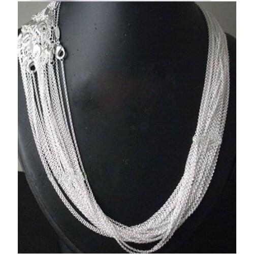10pcs / lot Promotion! Wholesale S925 - necklace, - fashion jewelry - Chain 1mm Necklace 16 18 20 22 24 "